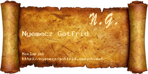 Nyemecz Gotfrid névjegykártya